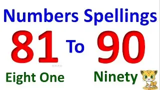 81 to 90 Numbers names  |Numbers in Words| Spellings of Numbers 81 to 90 | Numbers Name for kids |