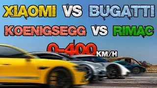 Su7 Ultra VS Koenigsegg VS Bugatti VS Rimac: 0-400 км/ч: кто станет королем?
