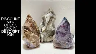 Natural Crystal Ocean Jasper Carved Crystal Flame Spiritual Meditation Home Energy Decorative Jewelr