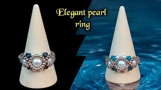 Elegant pearl ring/DIY ring/ Beaded ring/beading tutorials