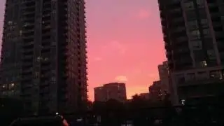Time Lapse: Sunset on a middle of buildings