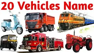 Learn 20 Vehicles for Kids | Transport Names in English | Toddler Fun Learning Video