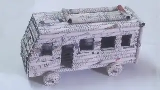 Paper School Bus | How To Make A Paper Bus | Newspaper Bus Craft At Home |Newspaper Craft School Bus