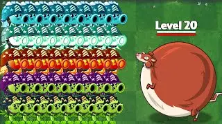 100 Plants level 1 Vs Fat Weasel Level 20 - Who will win - PvZ 2
