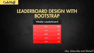 Leaderboard Design | HTML CSS Bootstrap | Tutorial