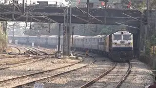 KJM WDP4D Ernakulam Mangala Lakshadweep Superfast announcement & arrival at Aluva railway station