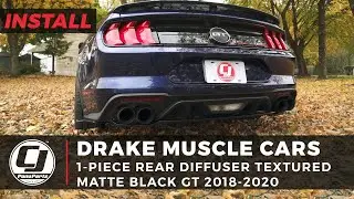 2018-2023 Mustang GT Install | Drake Muscle Cars 1-Piece Rear Diffuser