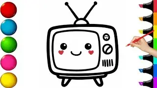 How to Draw a TV | Easy Drawing Television | Step by Step