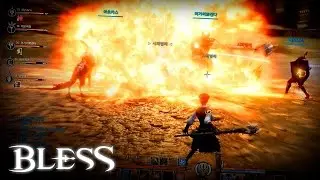 Bless Online: Embers in the Storm: Mage Gameplay lvl 15 Dungeon Party (Final Test F2P Korea)