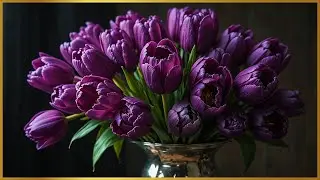 Purple Tulips & Silver Goblet 💜✨ | Dutch Classical Still Life | Framed TV Gallery