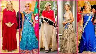 Queen maxima Most favourite gowns dresses design #queenmaxima