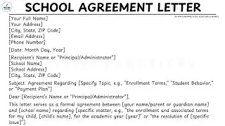 [LETTER TEMPLATE] How To Write A School Agreement Letter Steps Guide | Writing Practices