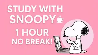 1 Hour Study with Snoopy 🐾 | No Break, Just Focus ☕ | Pomodoro Aesthetic Timer