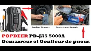 POPDEER PD-JA5 5000A Пусковое устройство и насос для подкачки шин