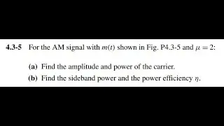 Communication Systems - AM Signal Carrier and Sideband Power
