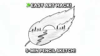 How to Draw a Leaf Scenery inside a Circle | Easy Step-by-Step for Beginners