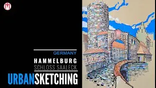 Urban Sketching in Germany, Hammelburg Schloss Saaleck Castle Saaleck