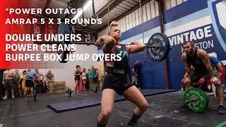 Интервальный WOD &laquo;Отключение питания&raquo; | Двойные прыжки на скакалке + Подъем штанги на грудь + Прыжки через тумбу с берпи