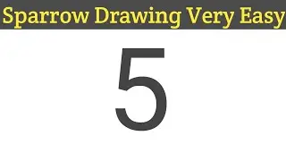 How to draw a sparrow l Easy sparrow bird drawing from number 5 l Sparrow drawing easy way
