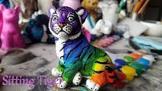 Sitting Tiger Concrete Cast | Black Lion Crafts