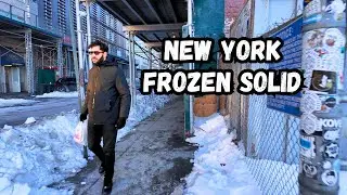 Manhattan's Hudson River Is FROZEN: NYC 4K Snow Walk