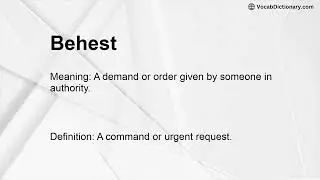 Behest Meaning