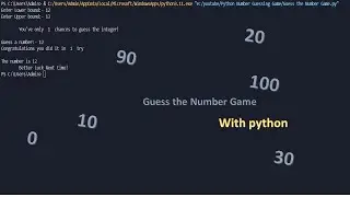 Python Number Guessing Game Tutorial  Guess the Number Game