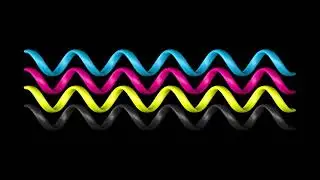 Abstract waving shape with CMYK colors, seamless looping, 4K | 1 HOUR screensaver