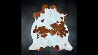 Up-Close Look: Stunning Brown and White Cowhide Rug &ndash; See Every Detail!