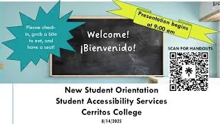 Student Accessibility Services Fall '25 Orientation