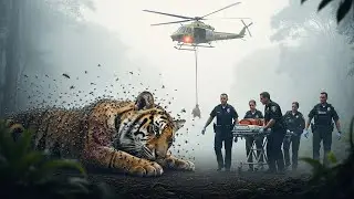 Heroic Rescue Team Saves Giant Tiger Baby from Deadly Massive Swarm Honey Bees 🐝 