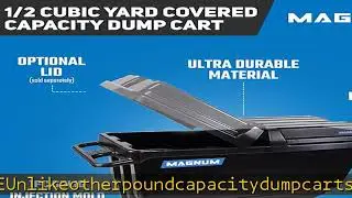 Magnum Tilt Truck, 1/2 Cu. Yd. Capacity Dump Cart with Heavy Duty 12&rdquo; Wheels & 5&rdquo; Casters for Handl