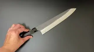 二唐 Nigara 牛刀包丁240mm VGXEOS 黒打 水牛黒檀八角柄