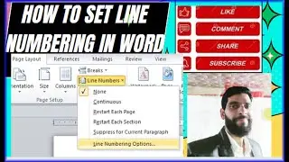 How to enable or disable line numbering options in Microsoft wor practically in Hindi |Urdu