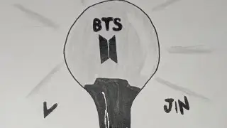 BTS light stick sketch||easy drawing for BTS army||