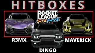 R3MX, Maverick & Dingo HITBOXES in Rocket League Sideswipe (Season 6 Car Hitboxes)