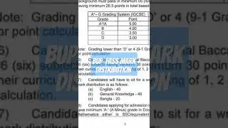 BUP  FASS MARK DISTRIBUTION BUP Admission CIRCULAR EXPLAINED | BUP ADMISSION TEST CIRCULAR 2023-24 |