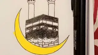 How to draw kaba Sharif 🕋|| kaba drawing easy steps #art #islamicartwork #drawing #kaba