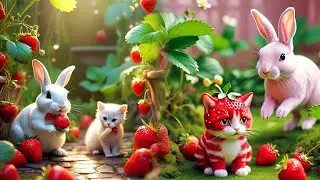 They Eat Magical strawberry #cat #catvideos #aicatstories #animation #animals #funnycats @Good picks