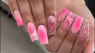 Full Acrylic Set With Voiceover | Simple Nail Art Tutorial