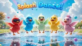 Funny Dancing Ducks 🦆 Learn Colors Splash Song 💦 | Baby Dance & Animal Rhymes for Kids