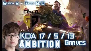 Gen Ambition GRAVES vs XIN ZHAO Jungle - Patch 8.10 KR Ranked