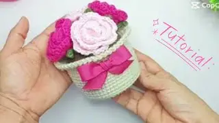 Maceta de flores tejida paso a paso