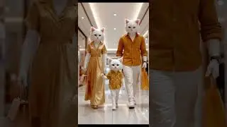 Meow Family in Mustard & Gold at the Luxury Mall 🐾✨#shorts