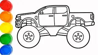 cara menggambar dan mewarnai ford raptor Monster