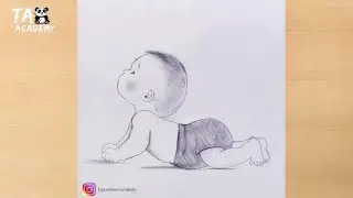 Cute Baby watching her mother pencildrawing@TaposhiartsAcademy