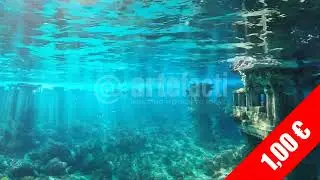 Sunlit Submerged Ruins | Underwater Exploration HD Footage