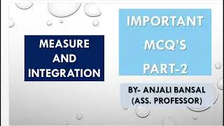 Measure and Integration || Imp. MCQ'S Part 2 || CSIR Net Mathematics ||  @mathematicswithAB ​