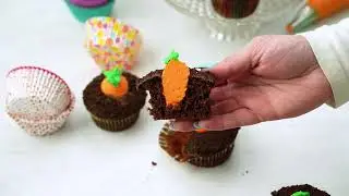 Bunny's Hidden Carrot Garden Easter Cupcakes
