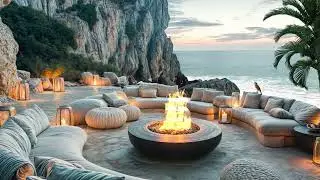 Luxury Cliffside Beach Vibes | Relaxing Bossa Nova Music for a Cozy Morning by the Fire